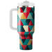 Modern Triangular Mosaic  Tumblers With Lids