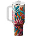 70s Funky Floral Explosion  Travel Tumblers