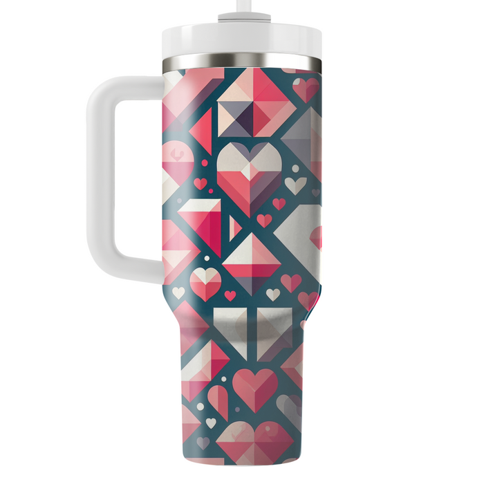 Whimsical Geometric Hearts  Decorative Tumblers