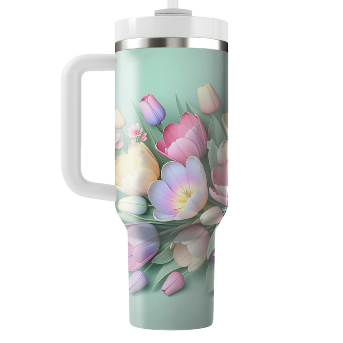 Spring Tulip Bouquet  Custom Tumblers