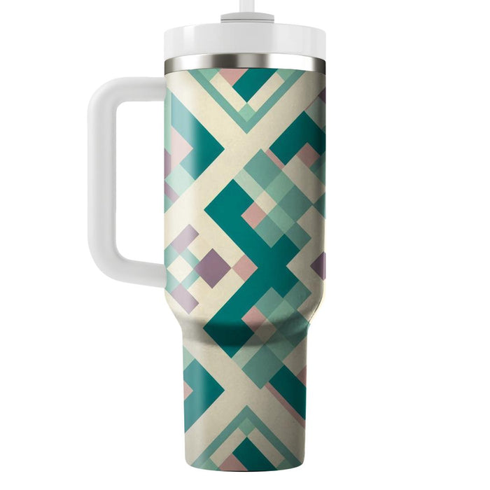 Retro Grid Pattern  Personalized Tumblers