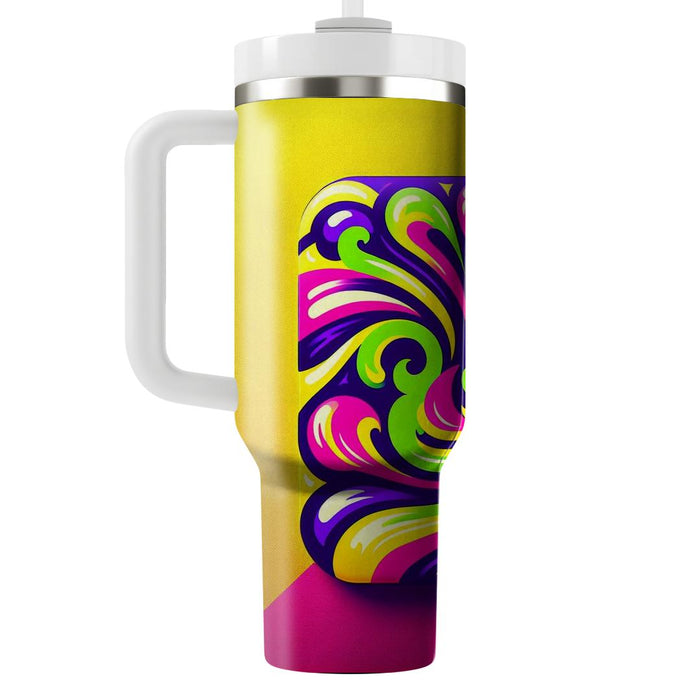 Vibrant Retro Swirls  Unique Tumblers