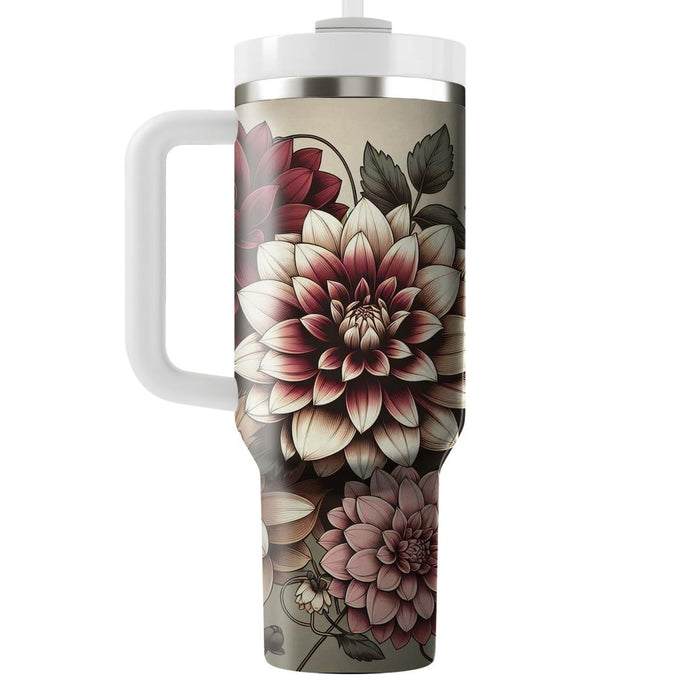 Vintage Dahlia Bloom  Tumblers For Gifts