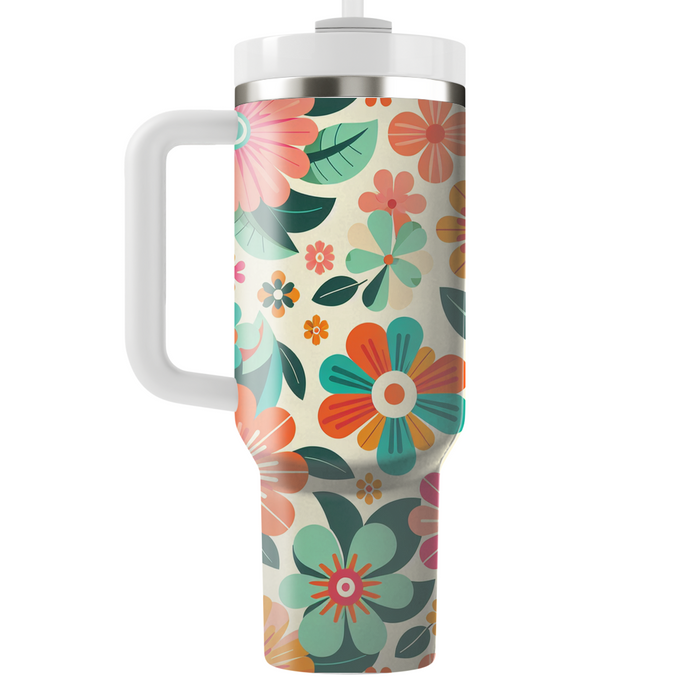 Retro Funky Flowers  Decorative Tumblers