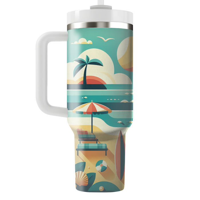 Retro Seaside Escape Tumblers With Lids