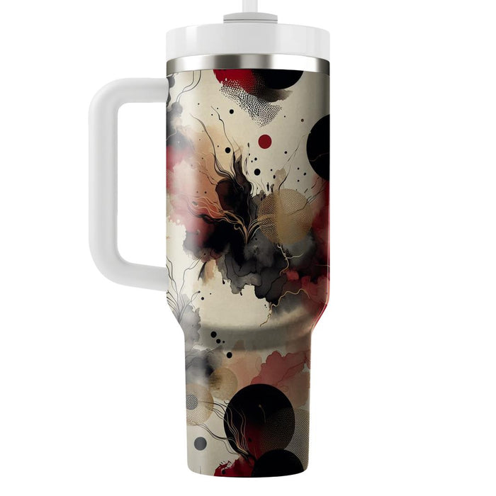 Abstract Ink Blot Design  Tumblers With Lids