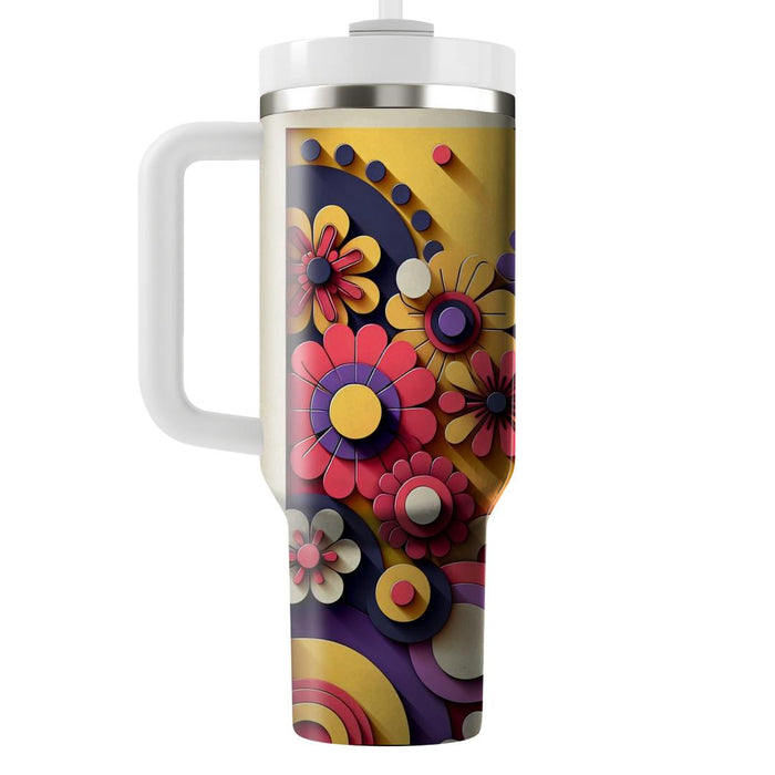 Abstract Flower Burst  Travel Tumblers