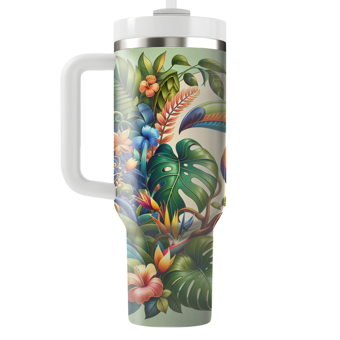 Vibrant Tropical Toucan  Personalized Tumblers