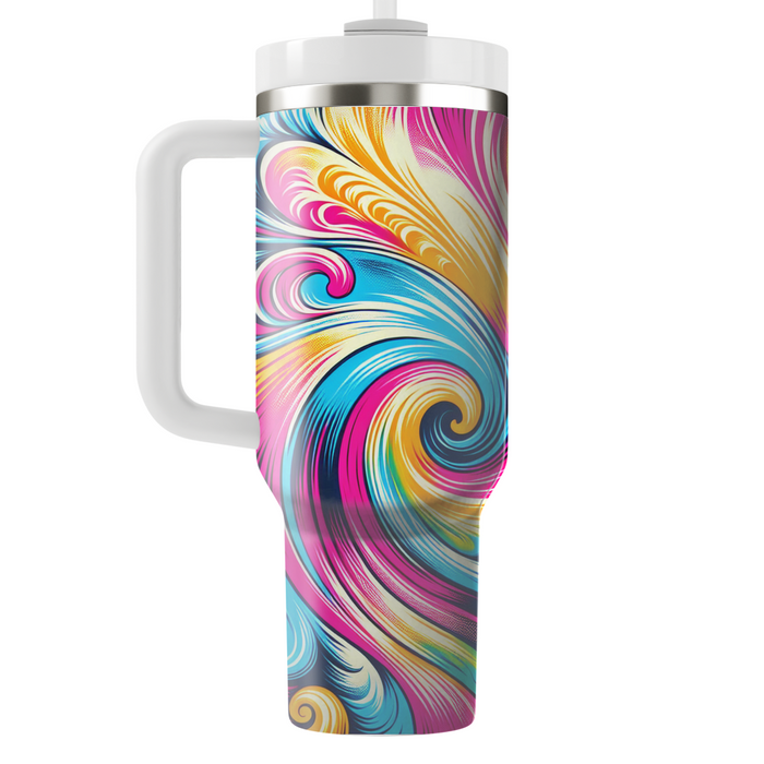 Vibrant Tie-dye Waves  Custom Tumblers