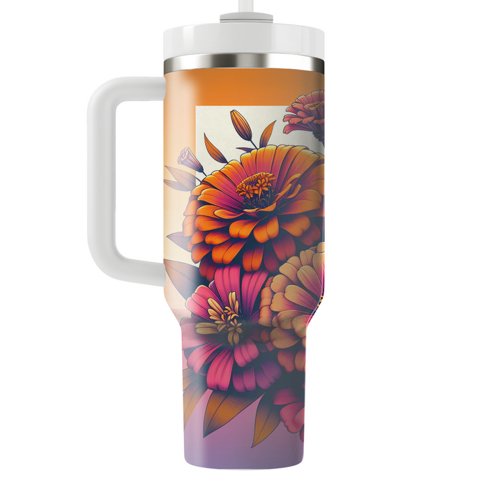 Sunset Floral Serenade  Tumblers With Lids