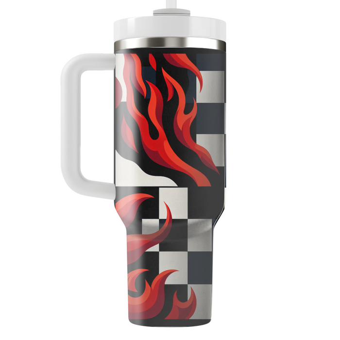 Dramatic Checkerboard Tumbler Cups