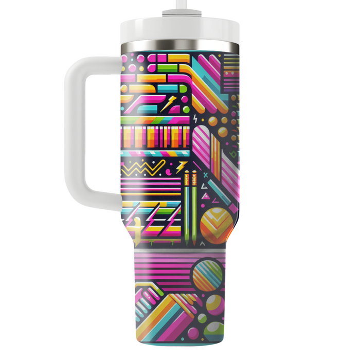 Funky 80s Stripes Personalized Tumblers