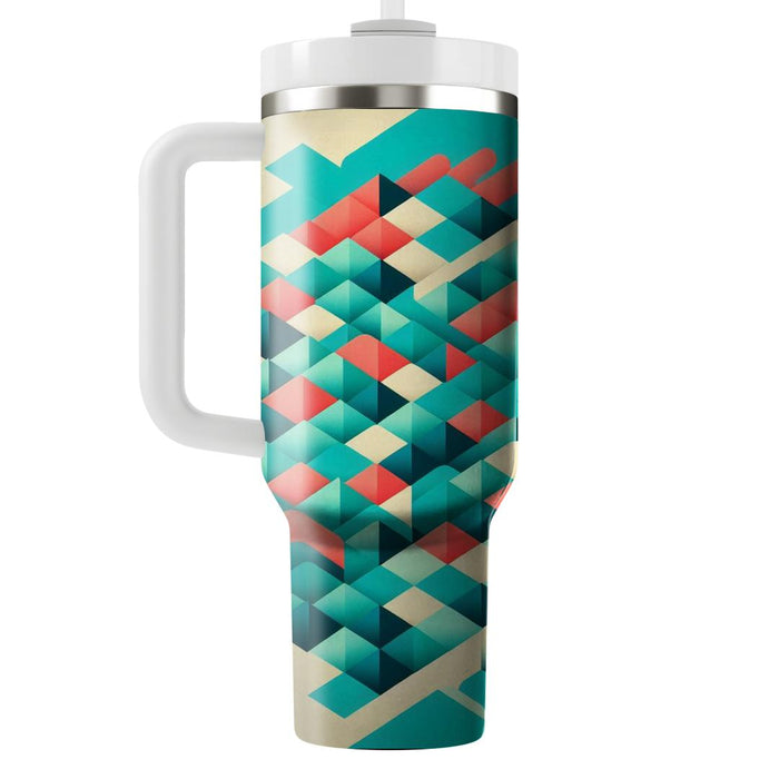 Geometric Ripple Effect  Tumblers With Lids