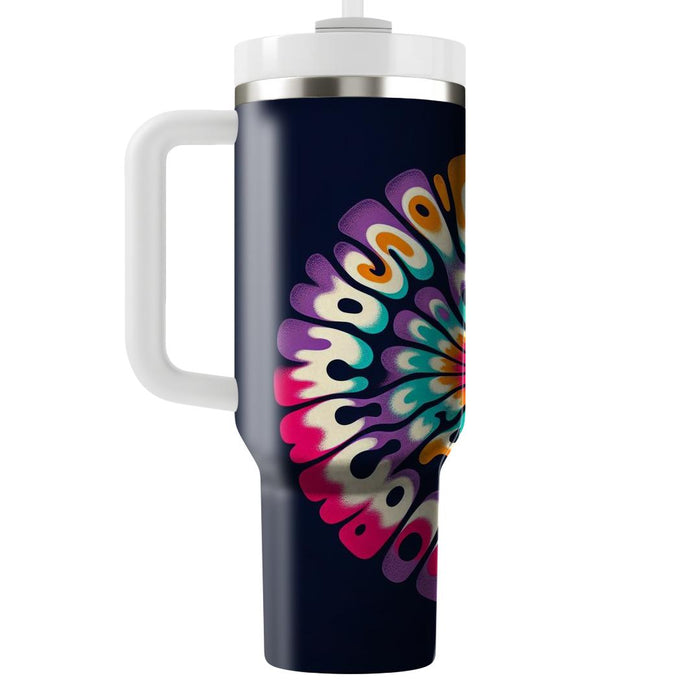 Funky Retro Tie Dye  Tumblers With Lids