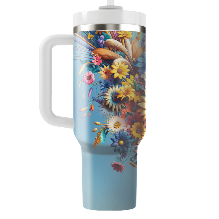 Floral Cascade Adventure  Unique Tumblers