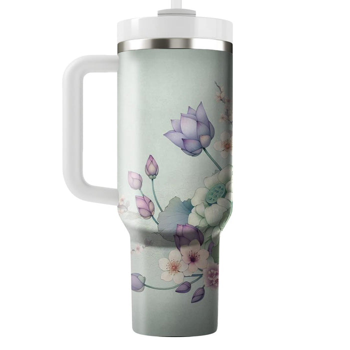 Zen Floral Serenity  Tumblers With Lids