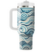 Stylized Ocean Waves Decorative Tumblers