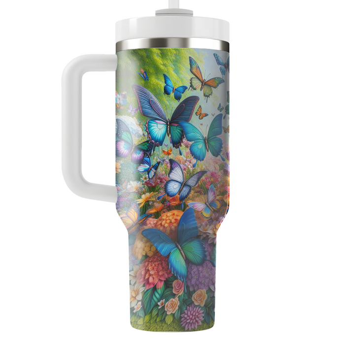 Vibrant Butterfly Blooms  Tumblers With Lids