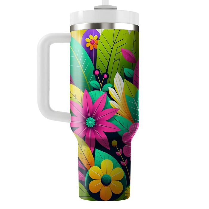 Bold Floral Print  Travel Tumblers