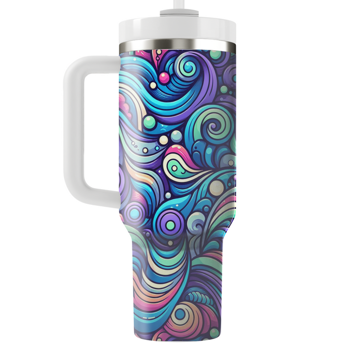 Vibrant Abstract Ripple  Unique Tumblers