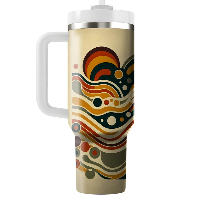 Retro Geometric Wave  Insulated Tumblers