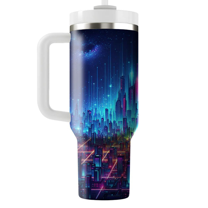 Futuristic Neon City  Insulated Tumblers