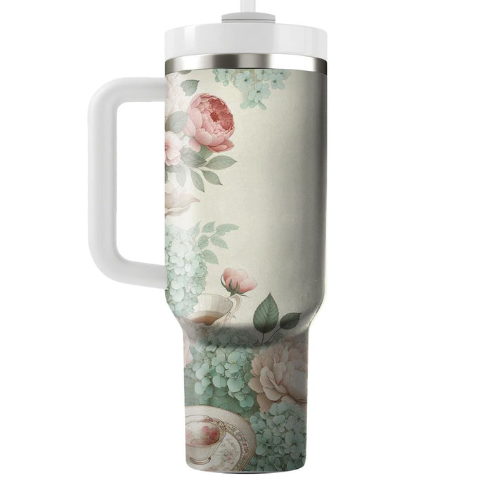 Spring Garden Tea Party Tumblers With Lids