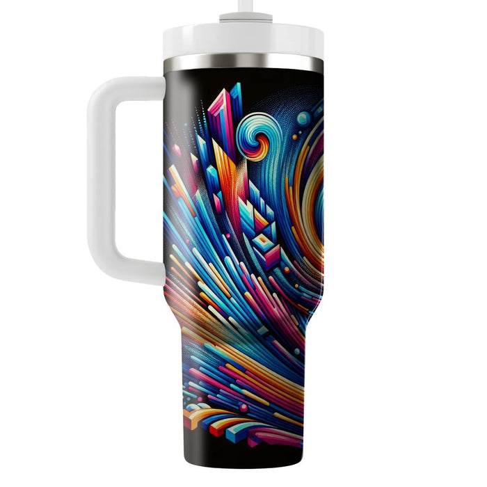 Retro Neon Abstract  Tumblers For Gifts