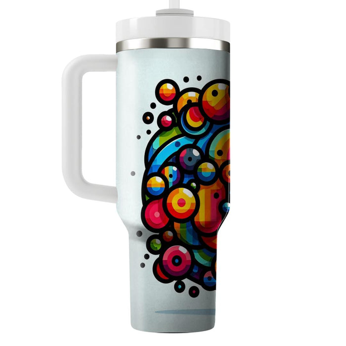 Bright Rainbow Circles  Travel Tumblers