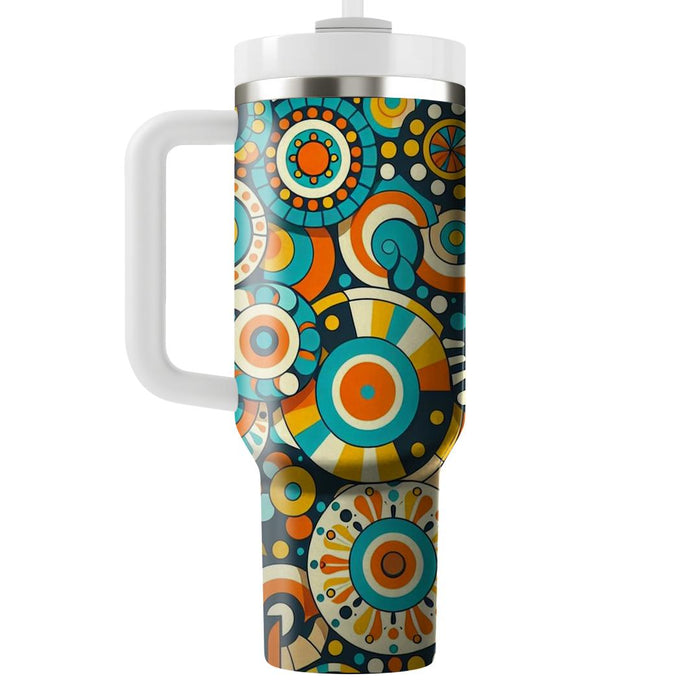 Vibrant Circular Motifs  Custom Tumblers