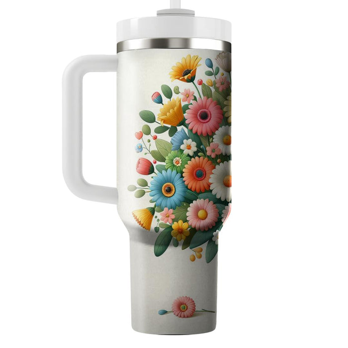 Whimsical Floral Bunch  Personalized Tumblers