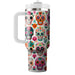 Whimsical Day Of The Dead Skulls Travel Tumblers