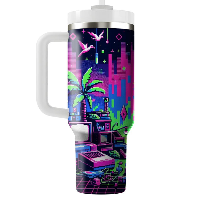 Retro Gaming Glitch  Custom Tumblers