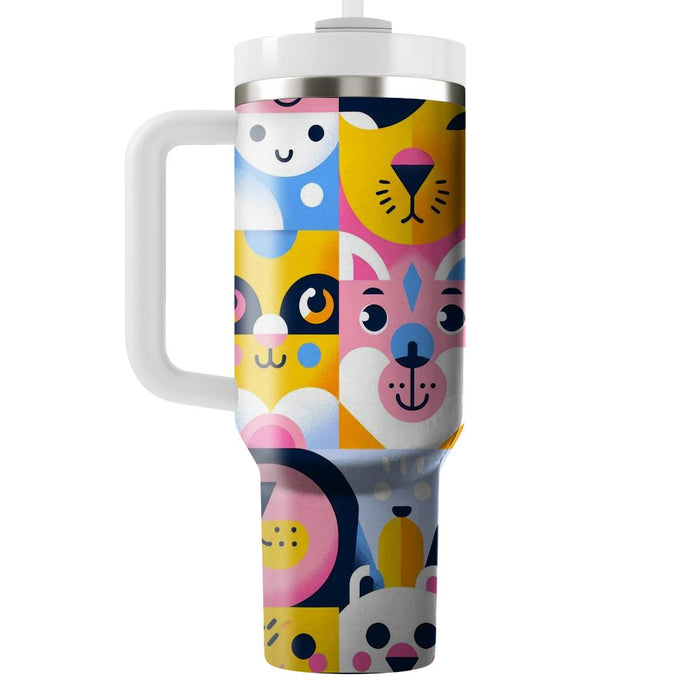 Whimsical Animal Faces  Travel Tumblers