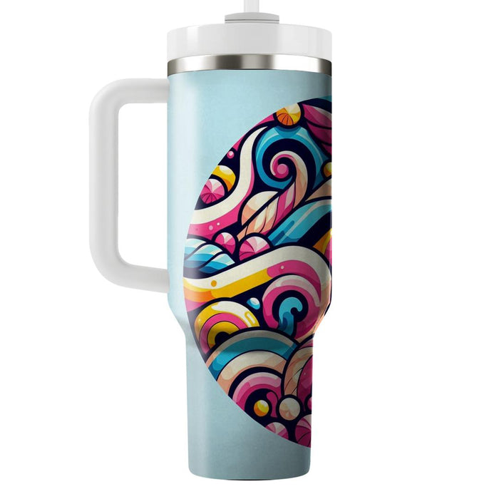 Whimsical Candy Swirls  Tumblers With Lids