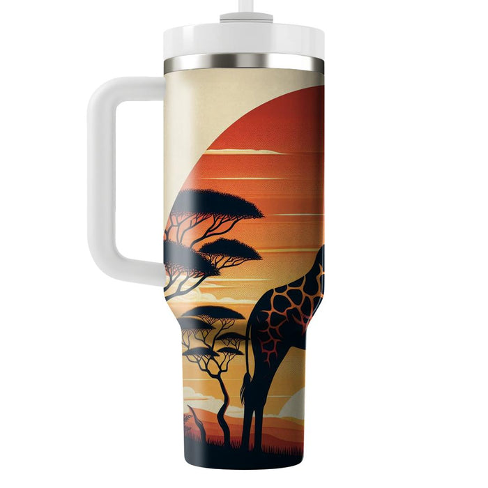 Wild Giraffe Neck Stretch  Decorative Tumblers