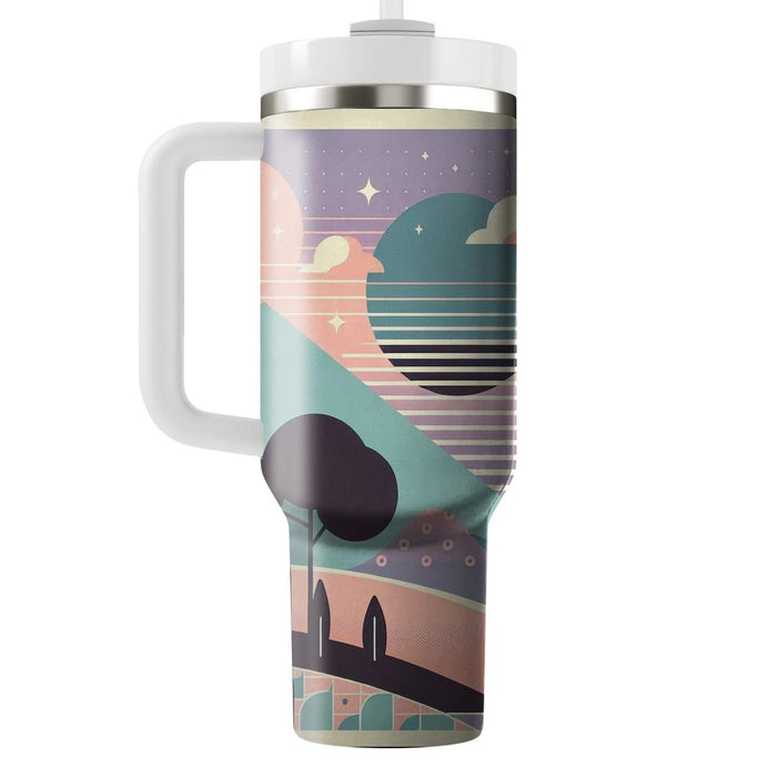 Futuristic Retro Tranquility  Decorative Tumblers