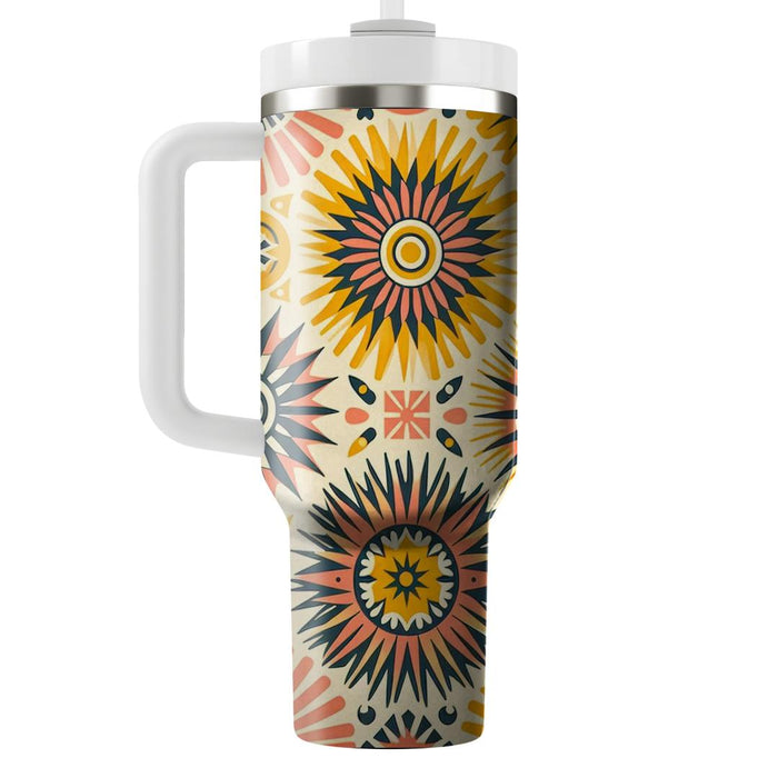 Breezy Sunburst Pattern  Tumblers With Lids