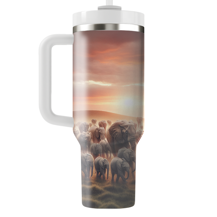 Majestic Elephant Family  Tumblers With Lids