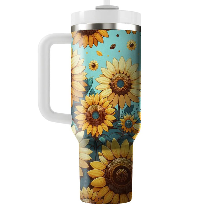 Whimsical Sunflower Field  Decorative Tumblers