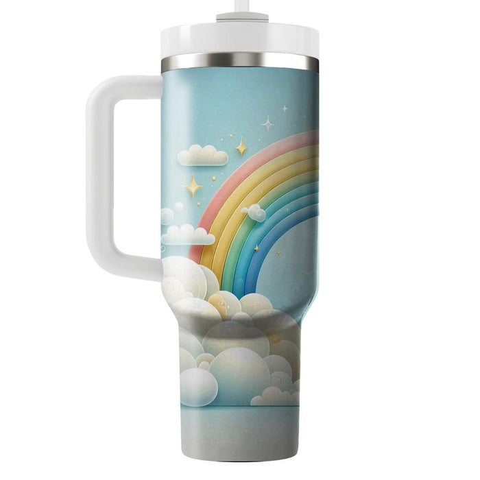 Whimsical Rainbow Clouds  Unique Tumblers