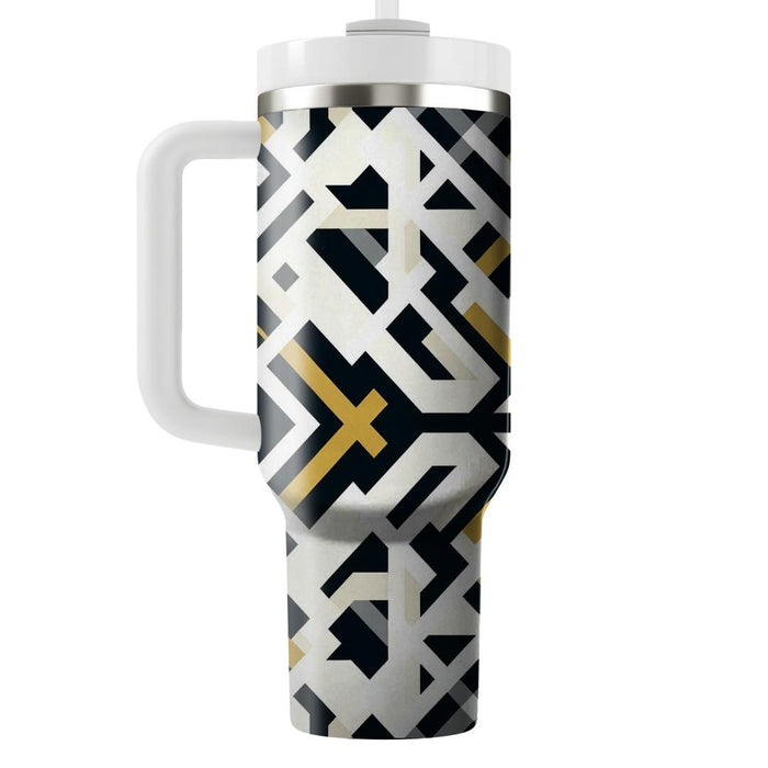 Geometric Cross Pattern  Tumblers With Lids