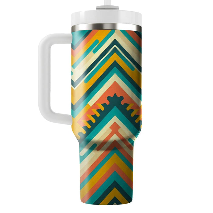 Zigzag Retro Vibes  Tumblers With Lids