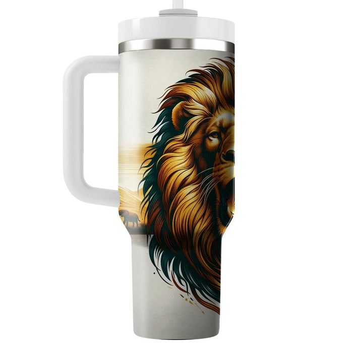 Bold Lion Roar  Travel Tumblers