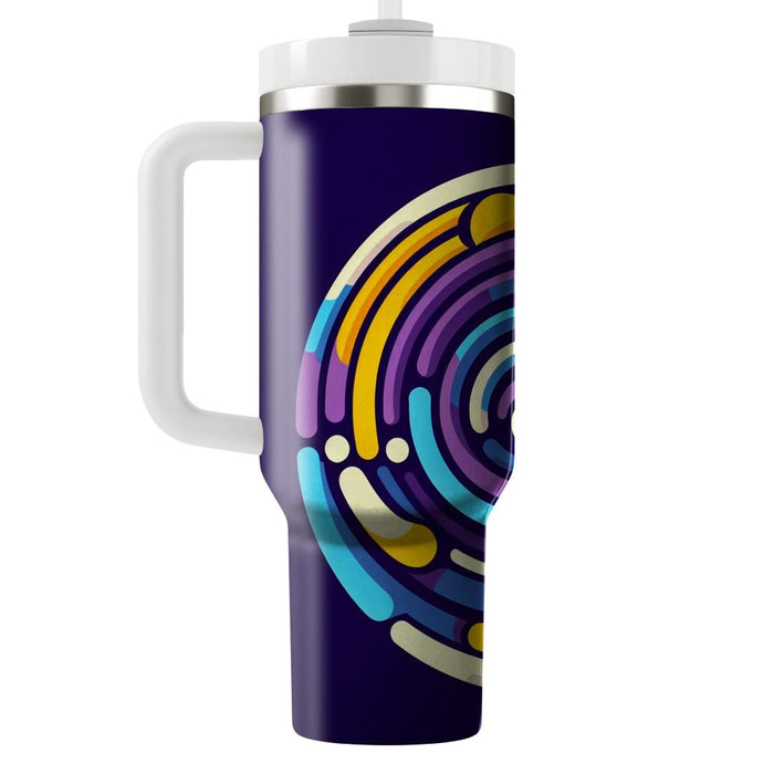 Abstract Circle Spiral  Tumblers With Lids