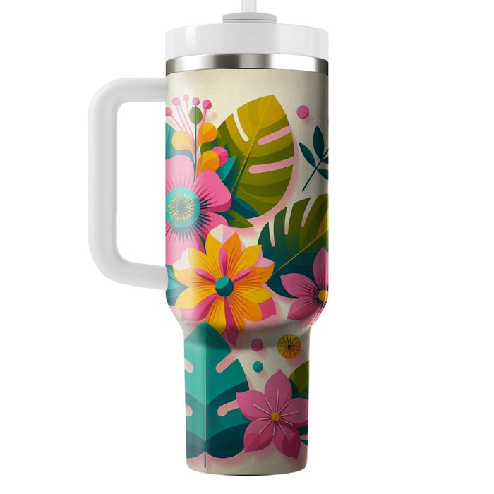 80s Retro Floral  Tumblers For Gifts