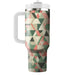 Floral Triangle Patchwork  Tumblers With Lids