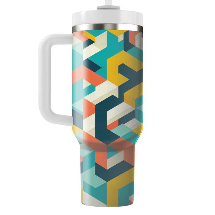 Retro Geometric Prism  Insulated Tumblers