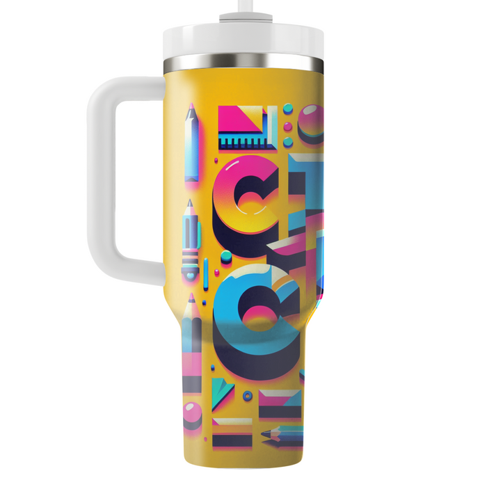 Retro 80s Typography Fun Insulated Tumblers