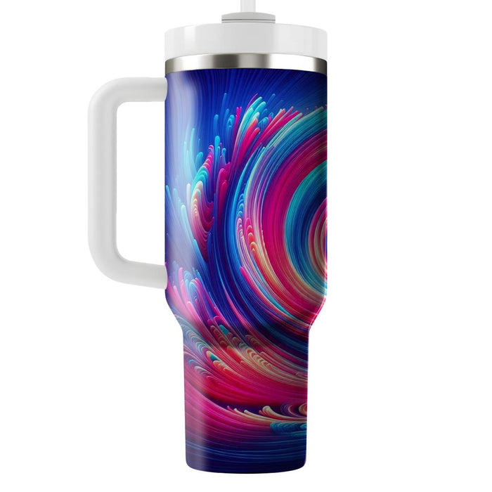 Vibrant Color Swirl  Tumblers With Lids